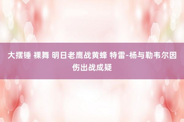 大摆锤 裸舞 明日老鹰战黄蜂 特雷-杨与勒韦尔因伤出战成疑